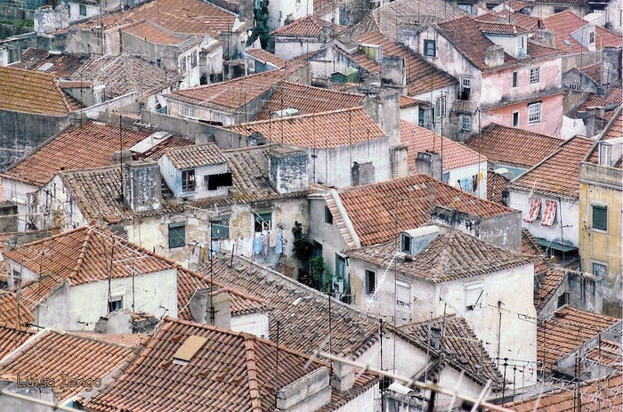 I tetti vecchi in Portogallo