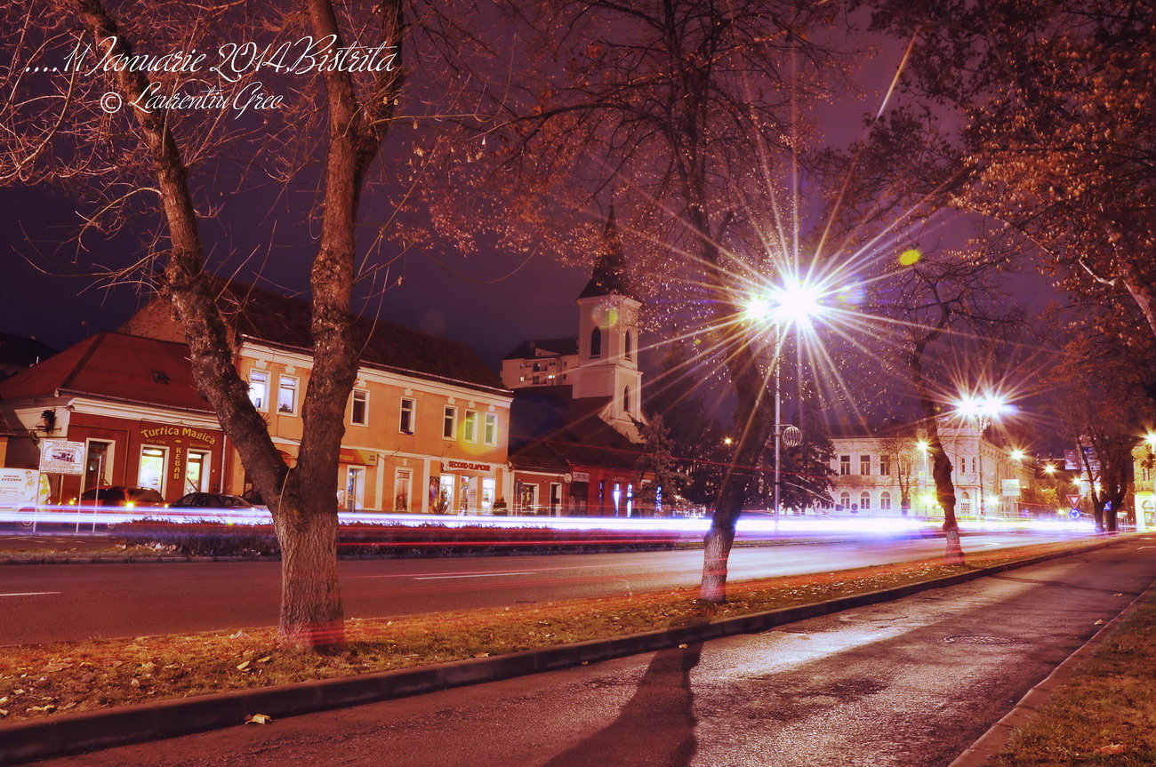 Ianuarie in Bistrita at night - 2014