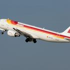 Iberia A320 beimTakeoff in Düsseldorf