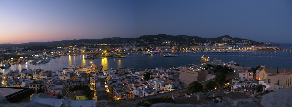 Ibiza City at blue hour