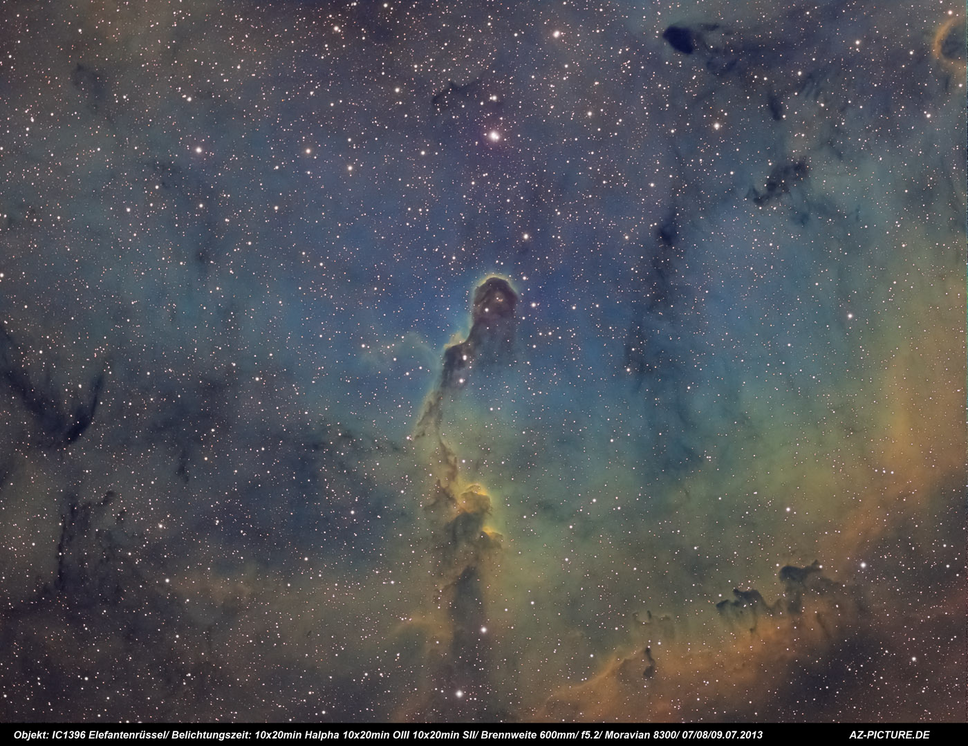 IC 1396 Elefantenrüssel mit Hubblepalette