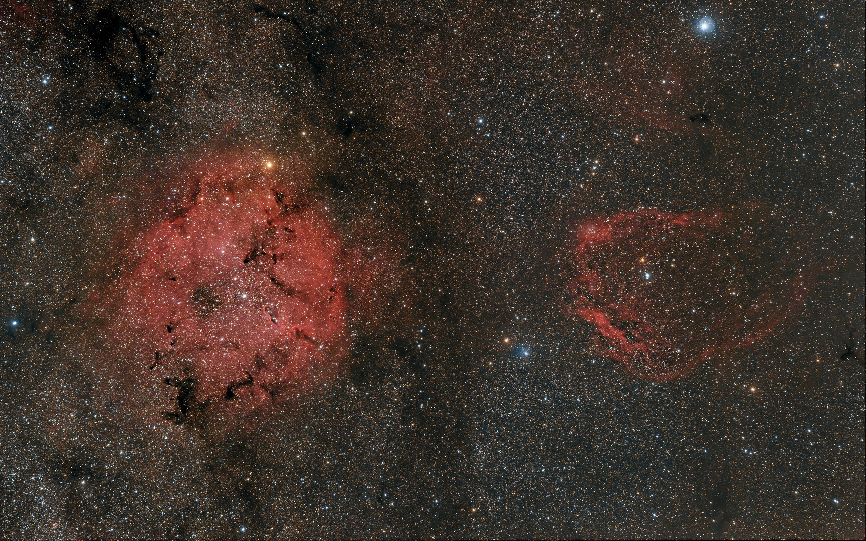 IC 1396 mit Elefantenrüsselnebel und Sh2-129