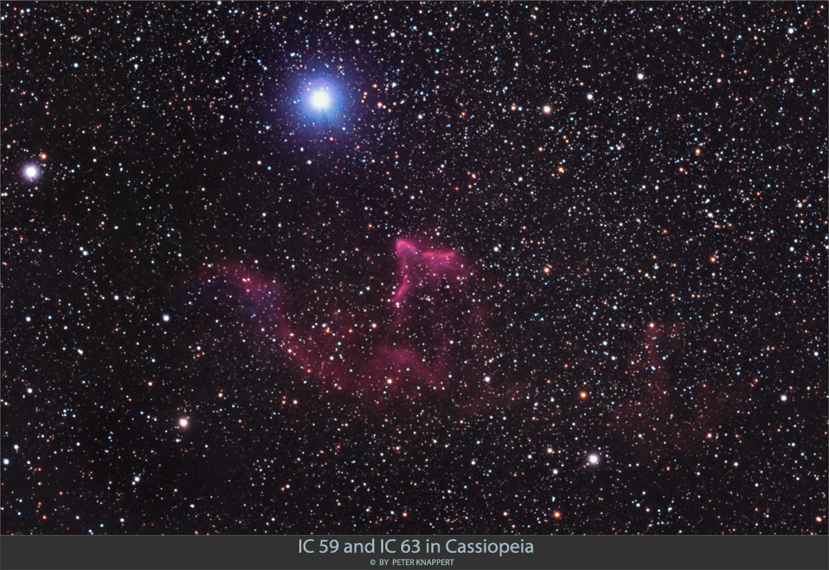 IC59 und IC63 im Sternbild Cassiopeia