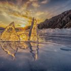 ice blocks and sun