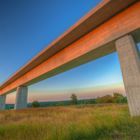 ICE-Brücke im Ilmtal zwischen Gehren und Langewiesen beim Sonnenuntergang