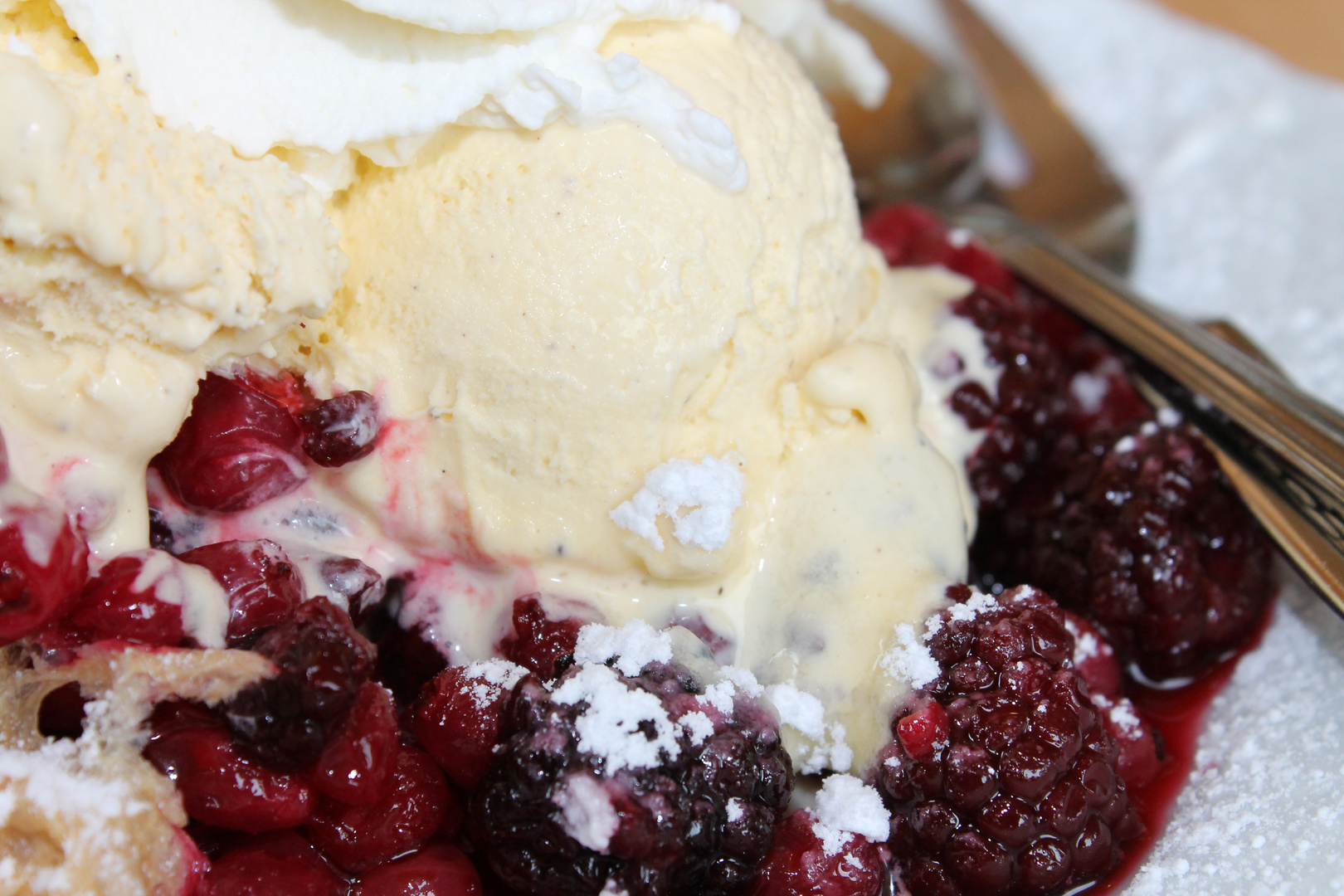 Ice- cream with cranberries