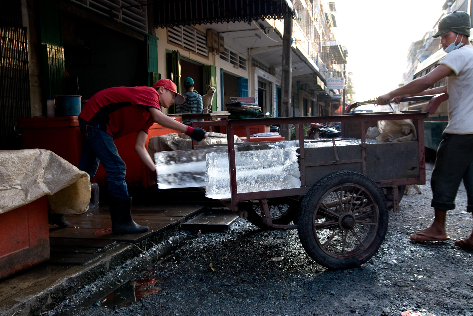 Ice Dealer in Pnom Penh, Cambodia