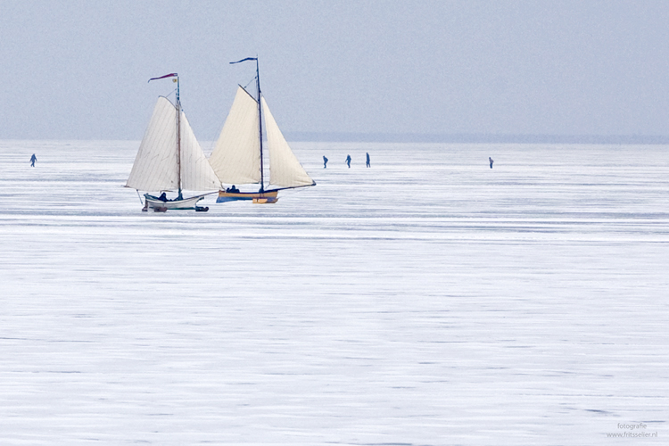 Ice sailing in Holland