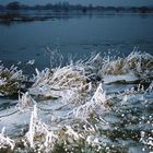 ice sheets along the river Elbe