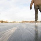 Ice skating on natural lake