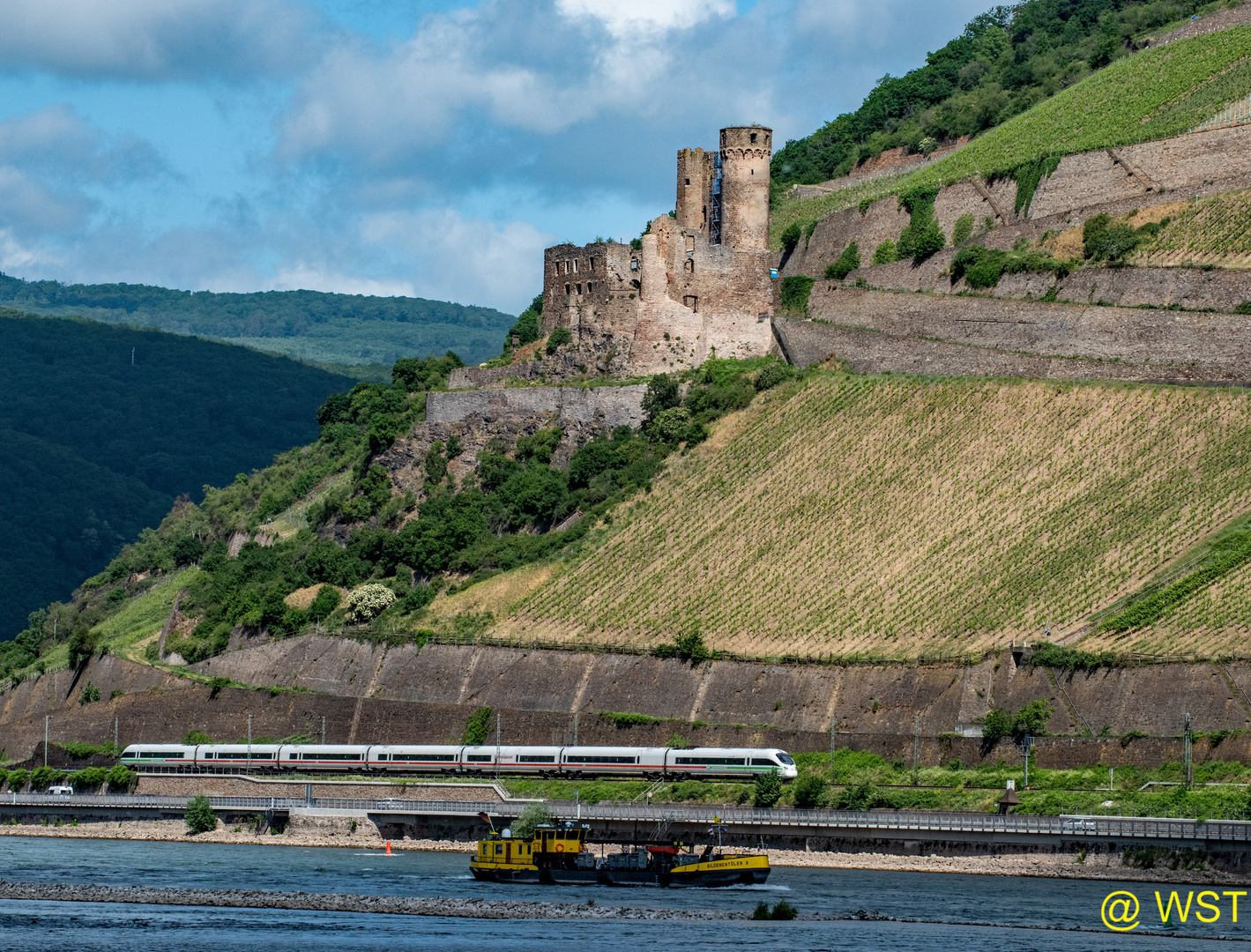 ICE unter der Ruine Ehrenfels