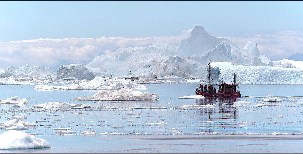 iceberg and boat