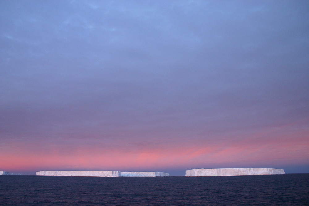 Icebergs au large de l'Antarctique