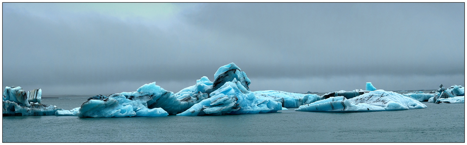 Iceland, Panorama Jökulsárlón 