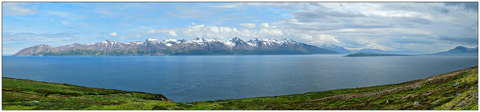 Iceland, Panorama of „Eyjafjörður“ Fjord