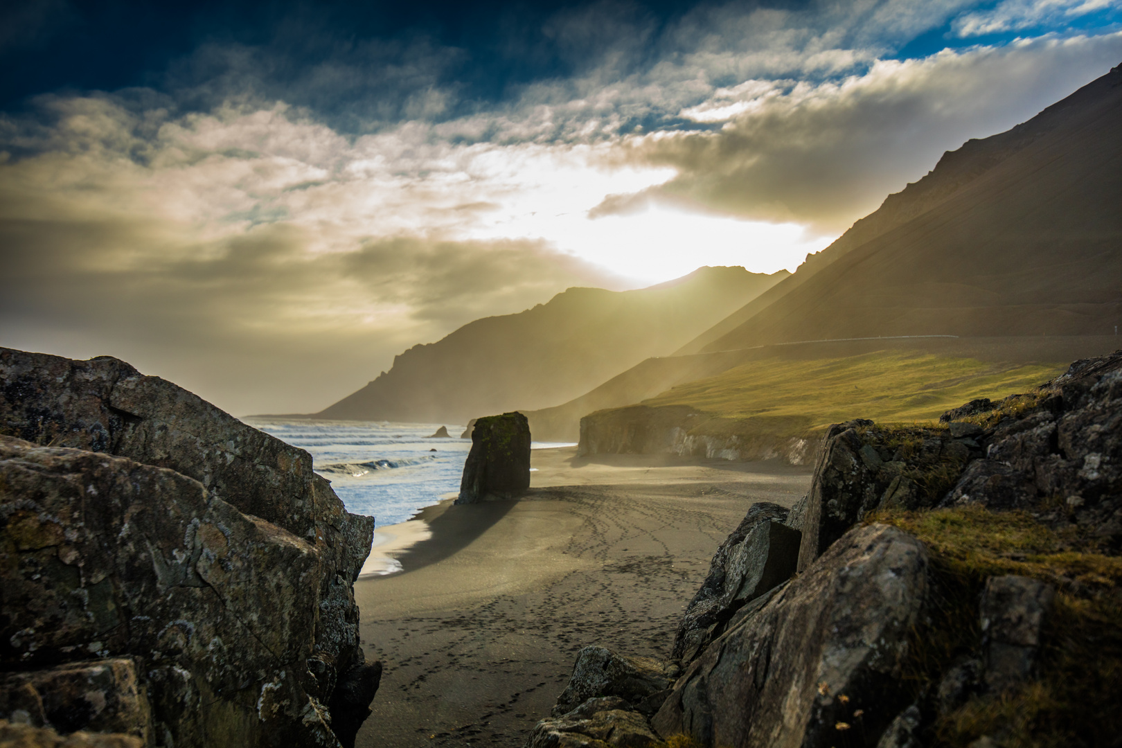 Icelands east coast after a stormy night