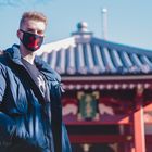 Ich, im Sensoji Tempel in Asakusa, Tokyo