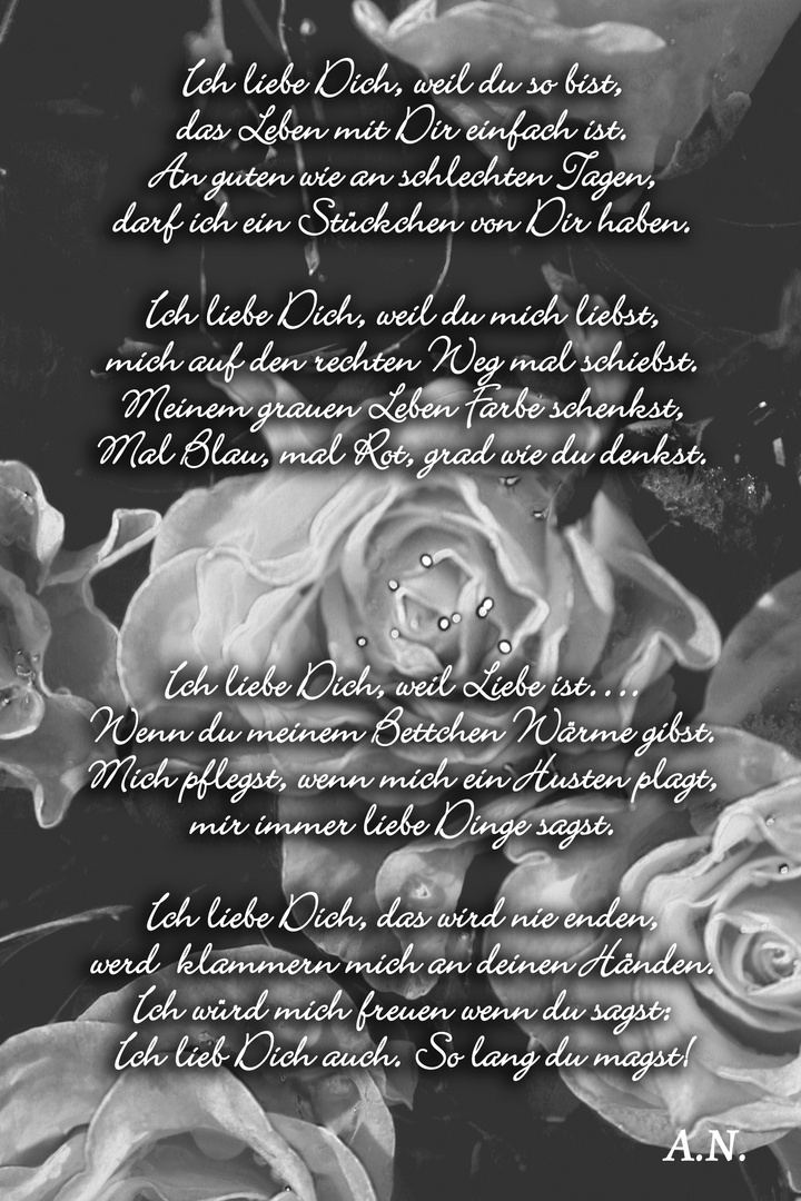 Ich liebe dich gedicht Ich denk