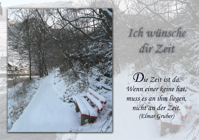 Ich wünsche dir Zeit Foto & Bild karten und kalender, spruchkarten