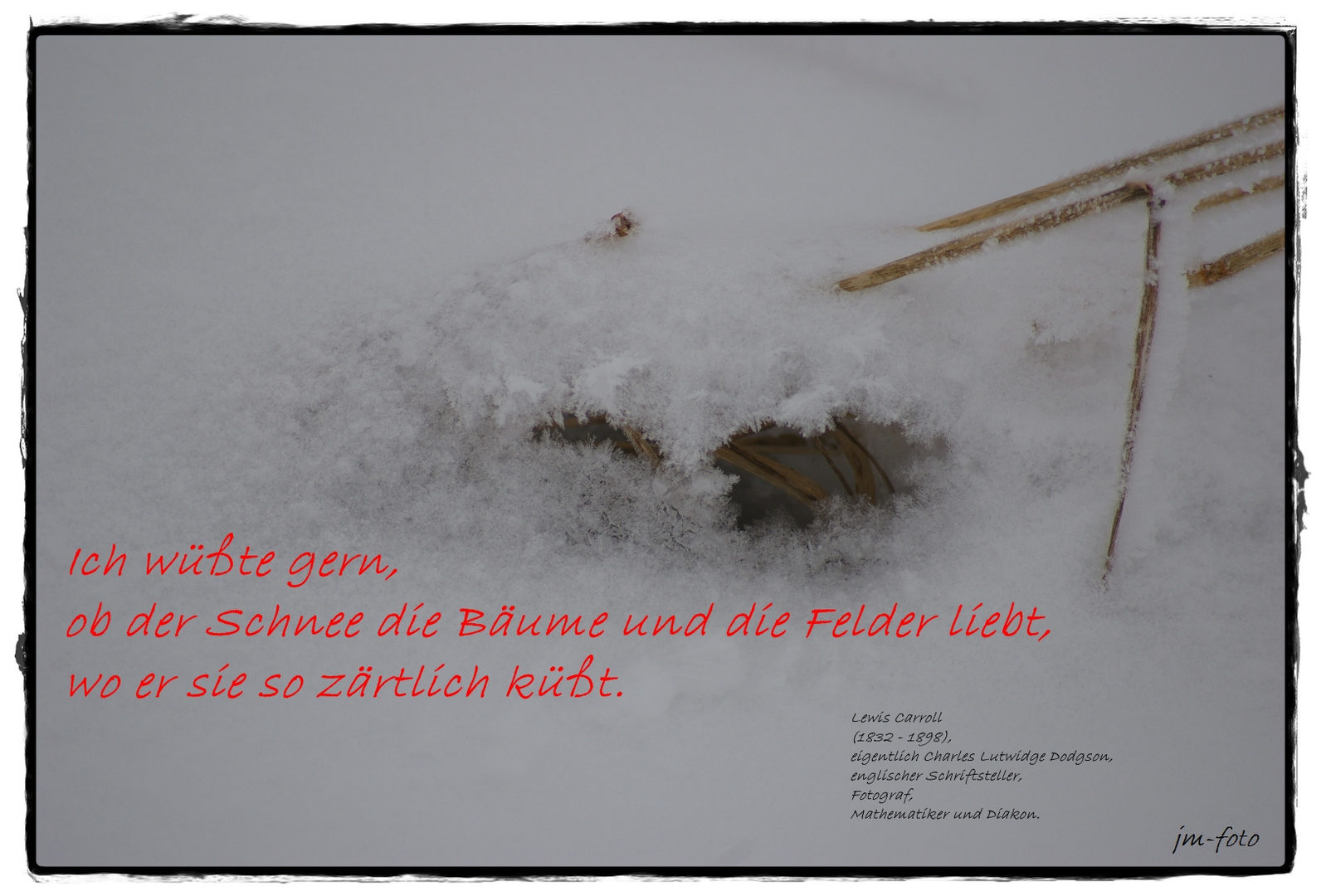 Ich wüßte gerne, ob der Schnee die ...............