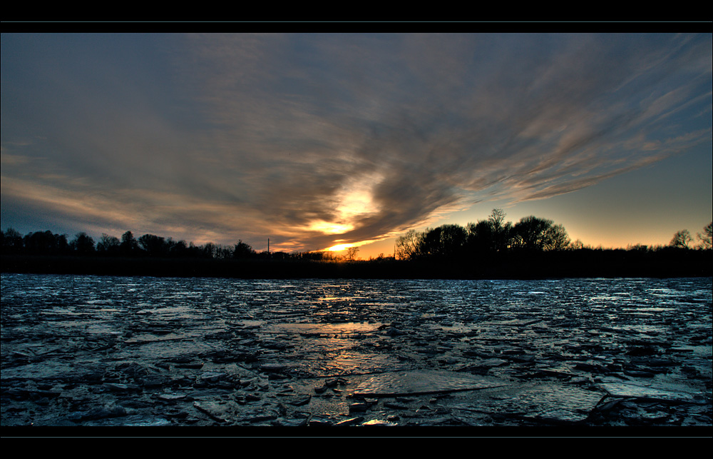 Icy sunset