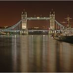 Icy Thames River at Night