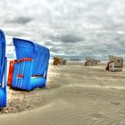 Idylle, Strandkorb am Meer, ein Traum in Blau