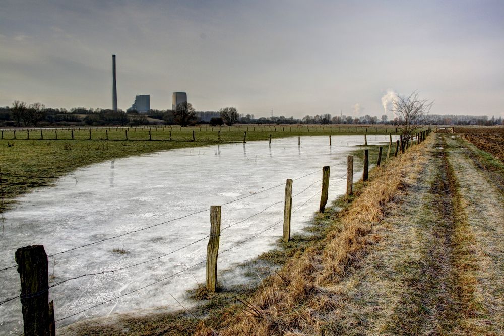 Idylle vor Kohlekraftwerk