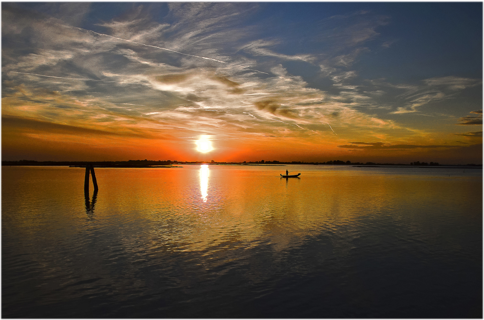 Idyllische Abendstimmung in der Lagune von Venedig