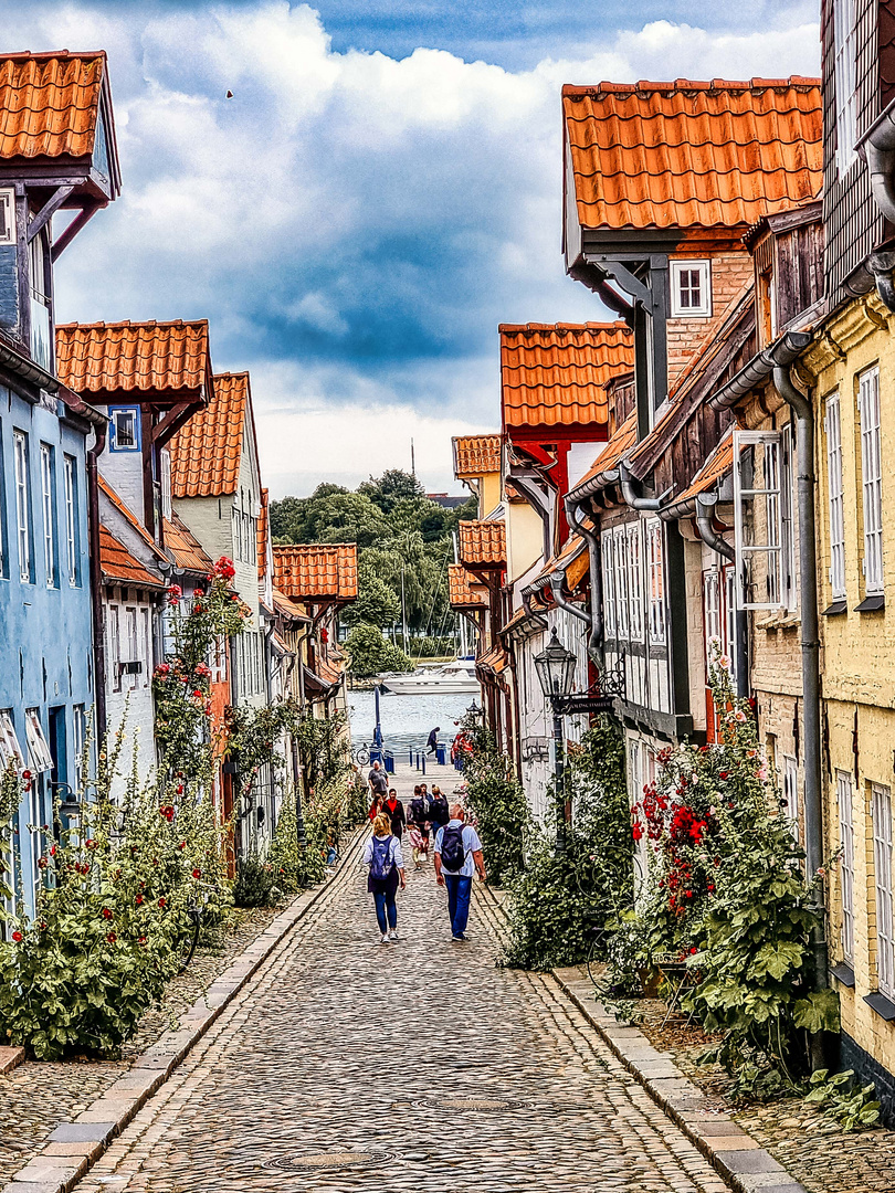 Idyllische Gasse in Flensburg