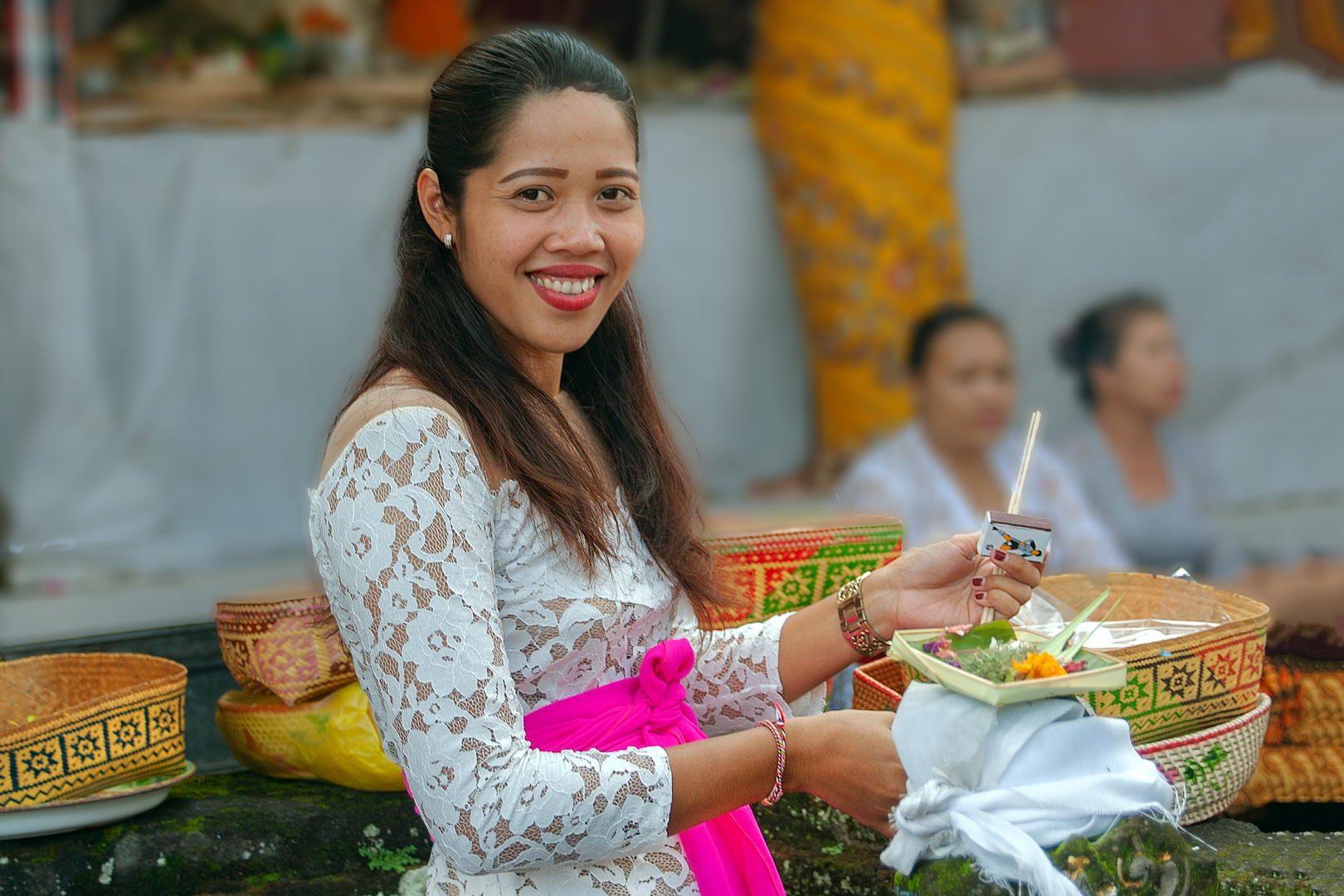 Iga Ayu Widiastuti does her sacrifice 