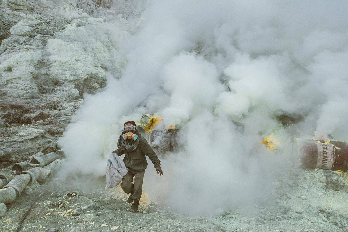 Ijen Volcano Sulfur Miner