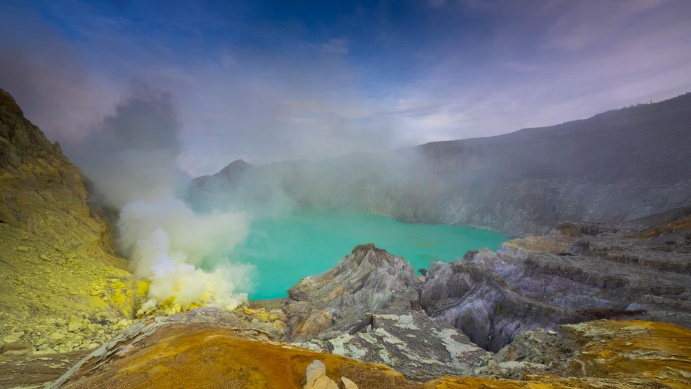 Ijen Vulkan  Ost Java Foto Bild landschaft natur 