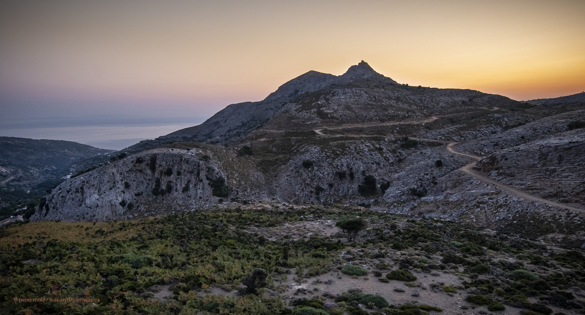 Ikaria - Early morning view to Koskina castle | Ellada/Greece