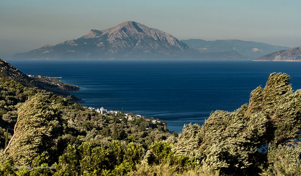 Ikaria - View along south coast of Ikaria towards Samos