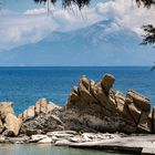 Ikaria - View from Keramé Beach towards Samos island