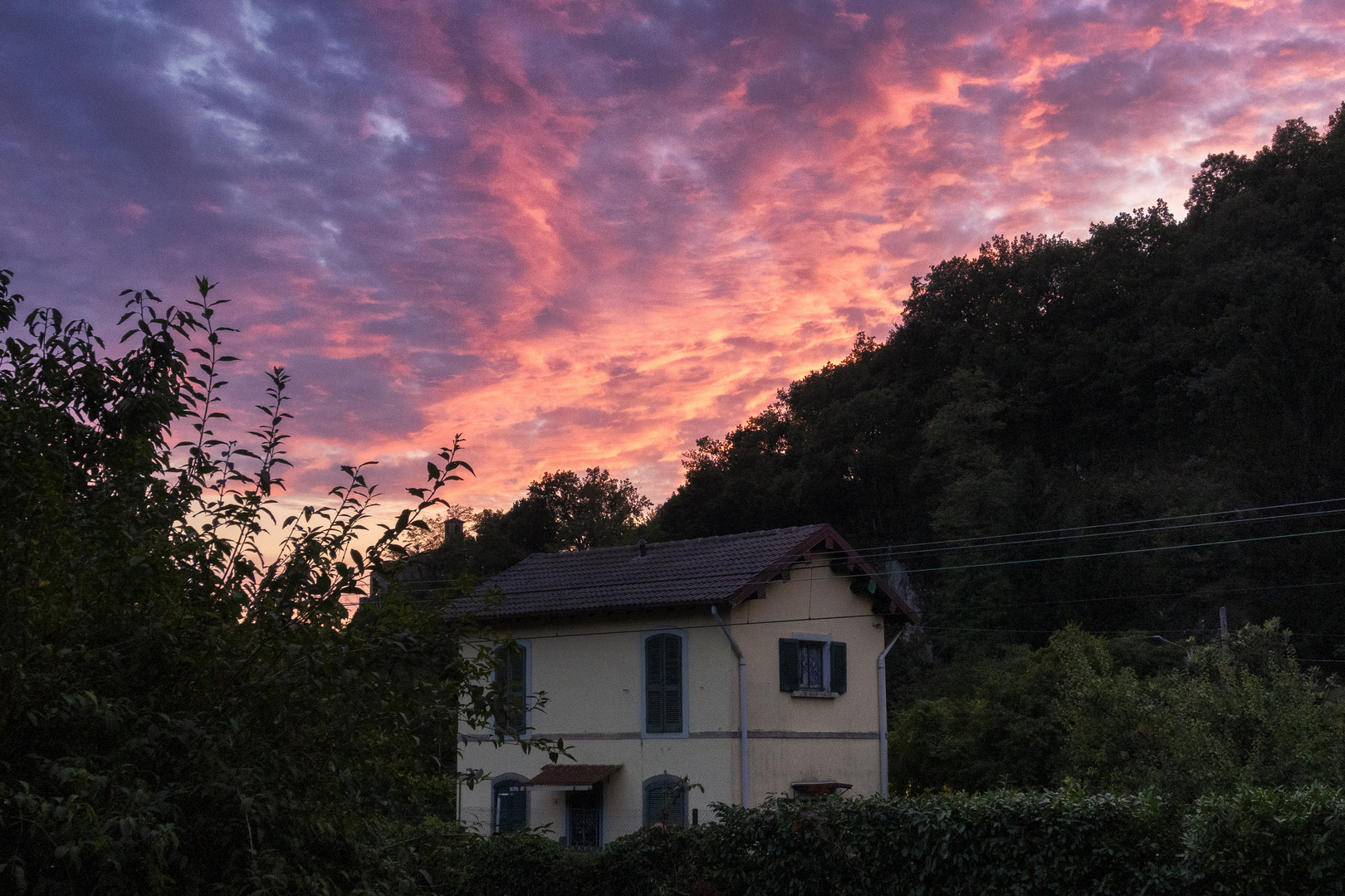 Il casello al tramonto