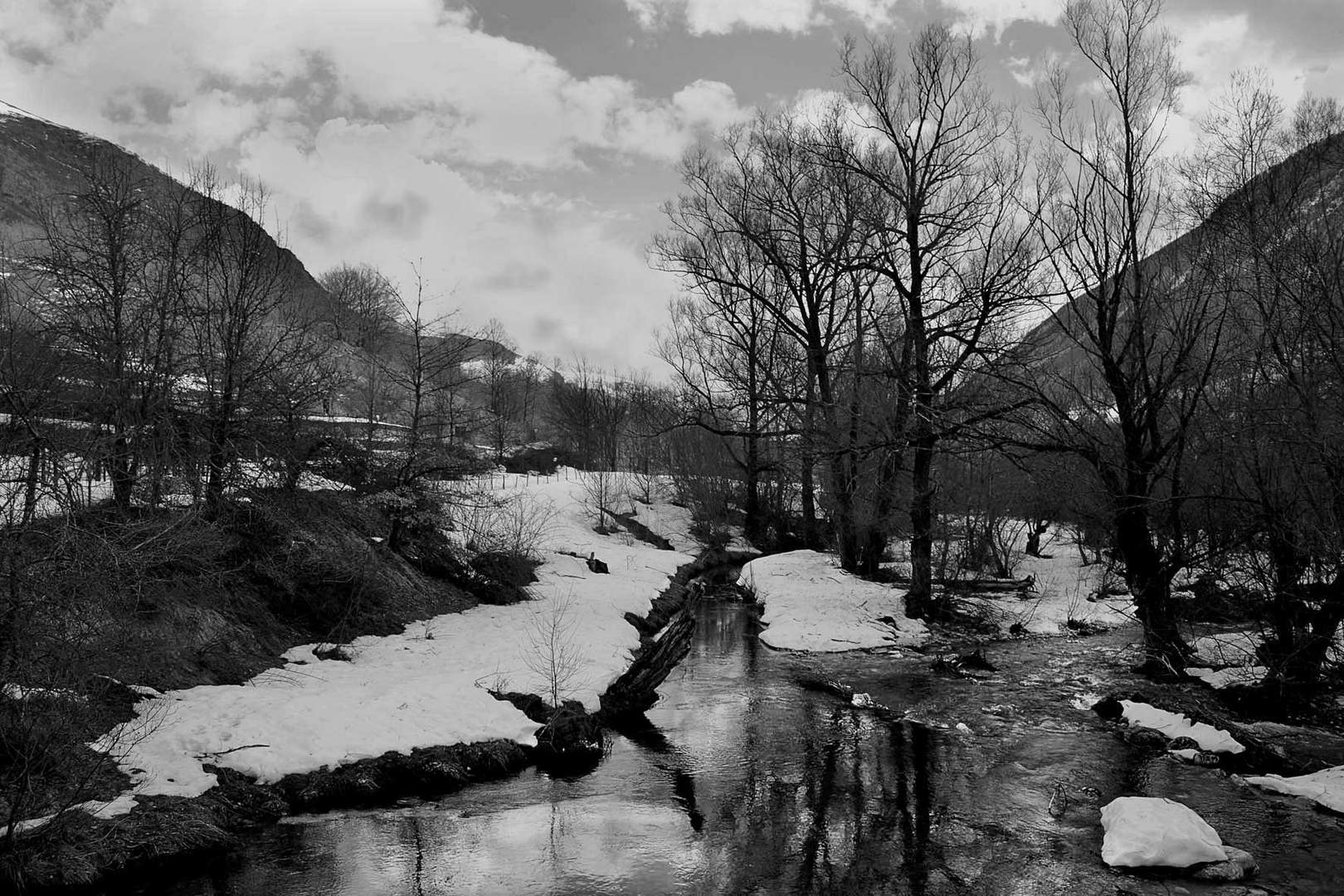 Il fiume sangro allo sbocco del rio fondillo