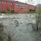 il fiume Tresa entra prepotentemente nel Lago Maggiore a Germignaga