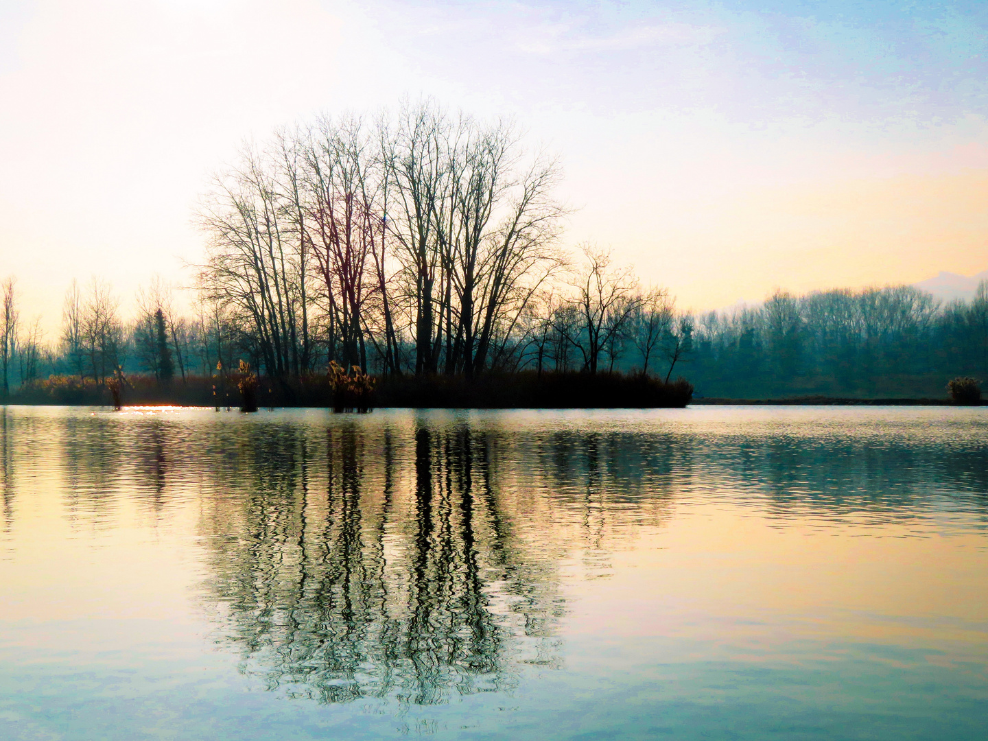 Il gelo abbraccia il lago