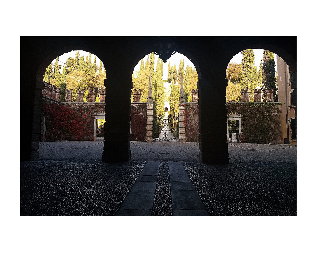 il giardino autunnale di Palazzo Giusti..