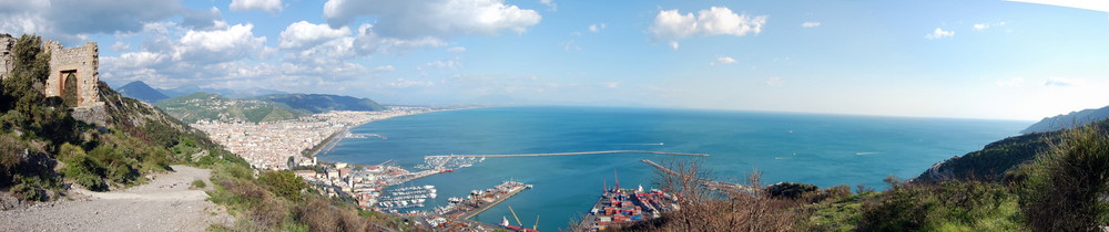 Il golfo di Salerno da San Liberatore di Cava de' Tirreni