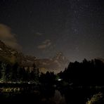 Il lago blu sotto le stelle