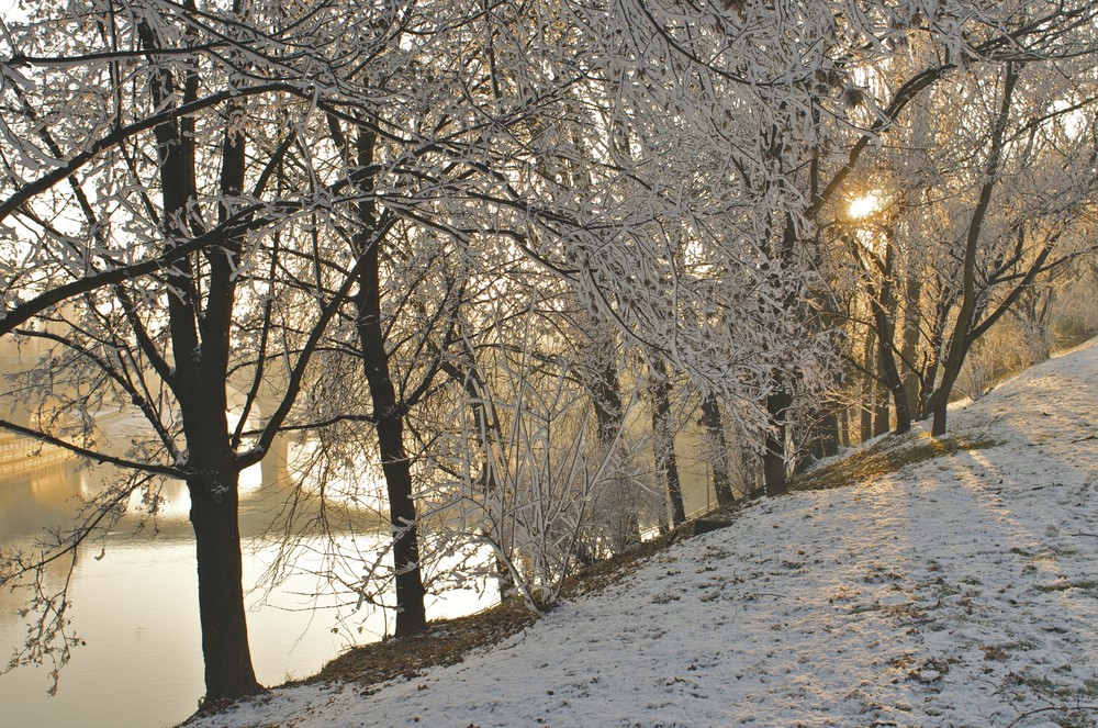 Il Po a Torino dopo una nevicata...