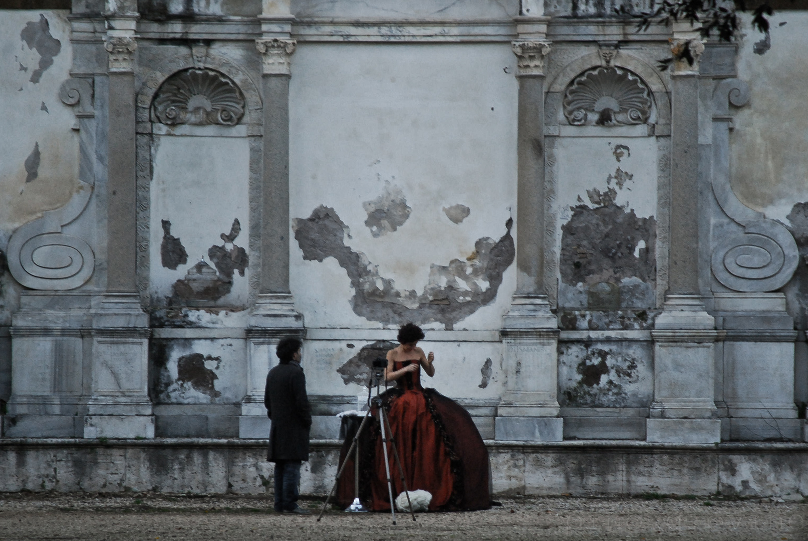 il set. (Villa Borghese - Parco dei Daini. Roma)