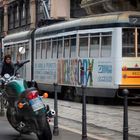 Il tram 2 in via Broletto, Milano