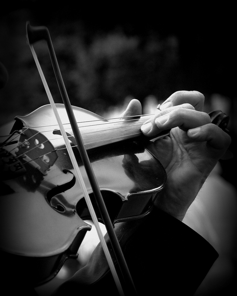 Il violinista di strada.