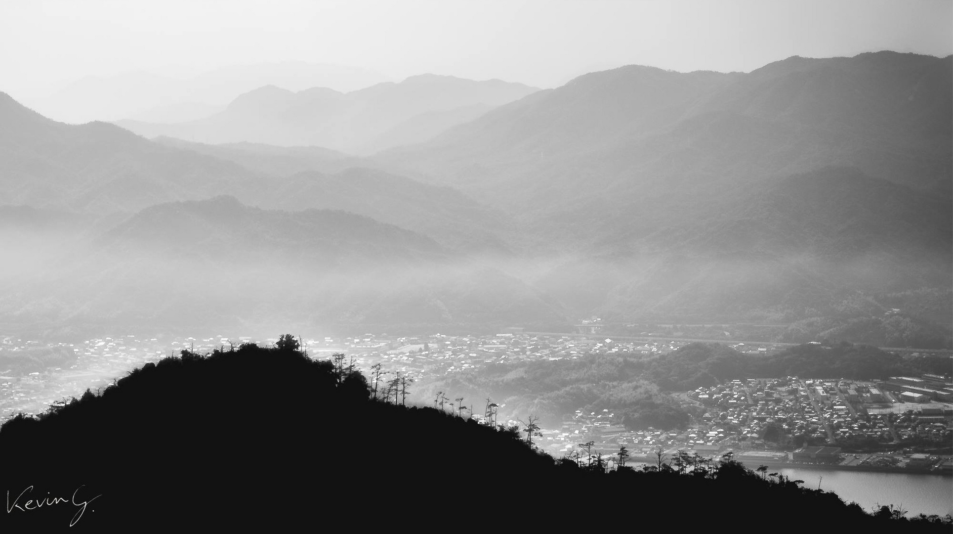 Ile de Miyajima, avec vue sur la banlieue d'Hiroshima