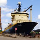 Ile de Sein vessel at Astander shipyard dry dock. Santander, Spain.