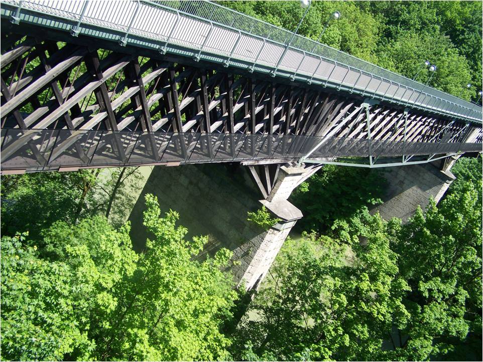 Illerbrücke in Kempten aus Perspektive